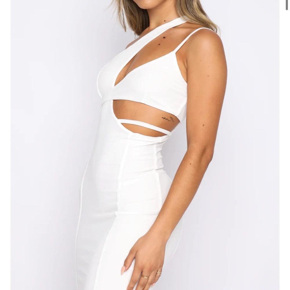 White Cutout Dress - Picture 3 of 5